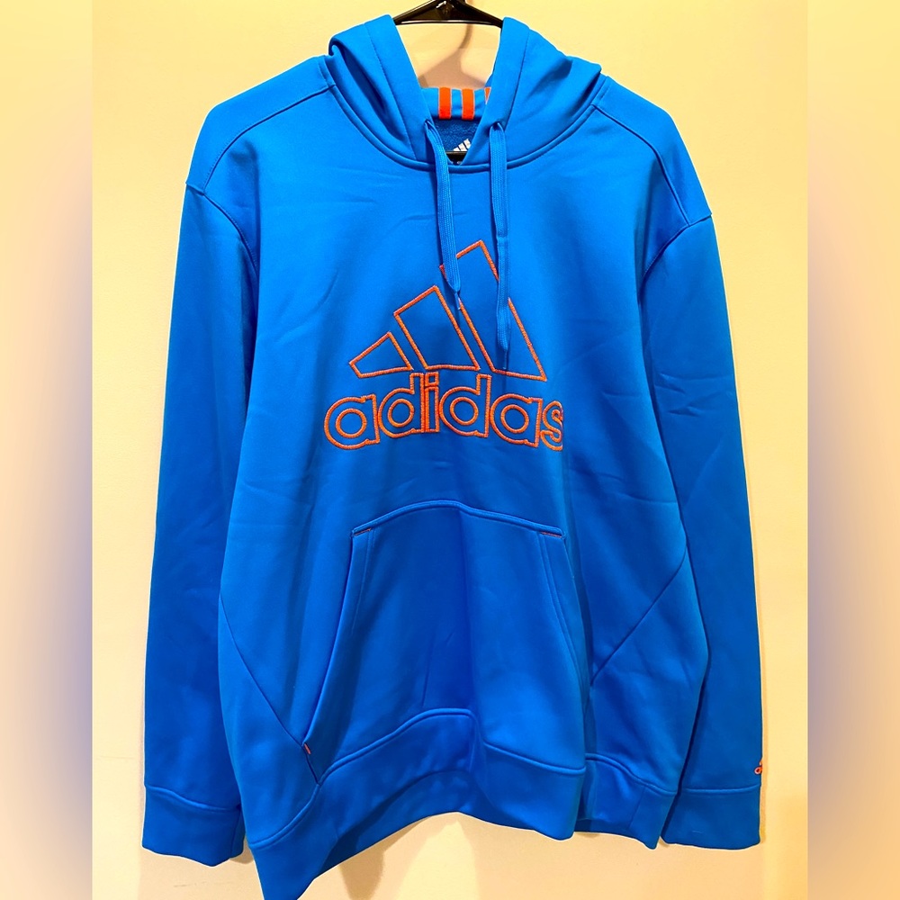 Adidas Blue and Orange Sweatshirt | Large